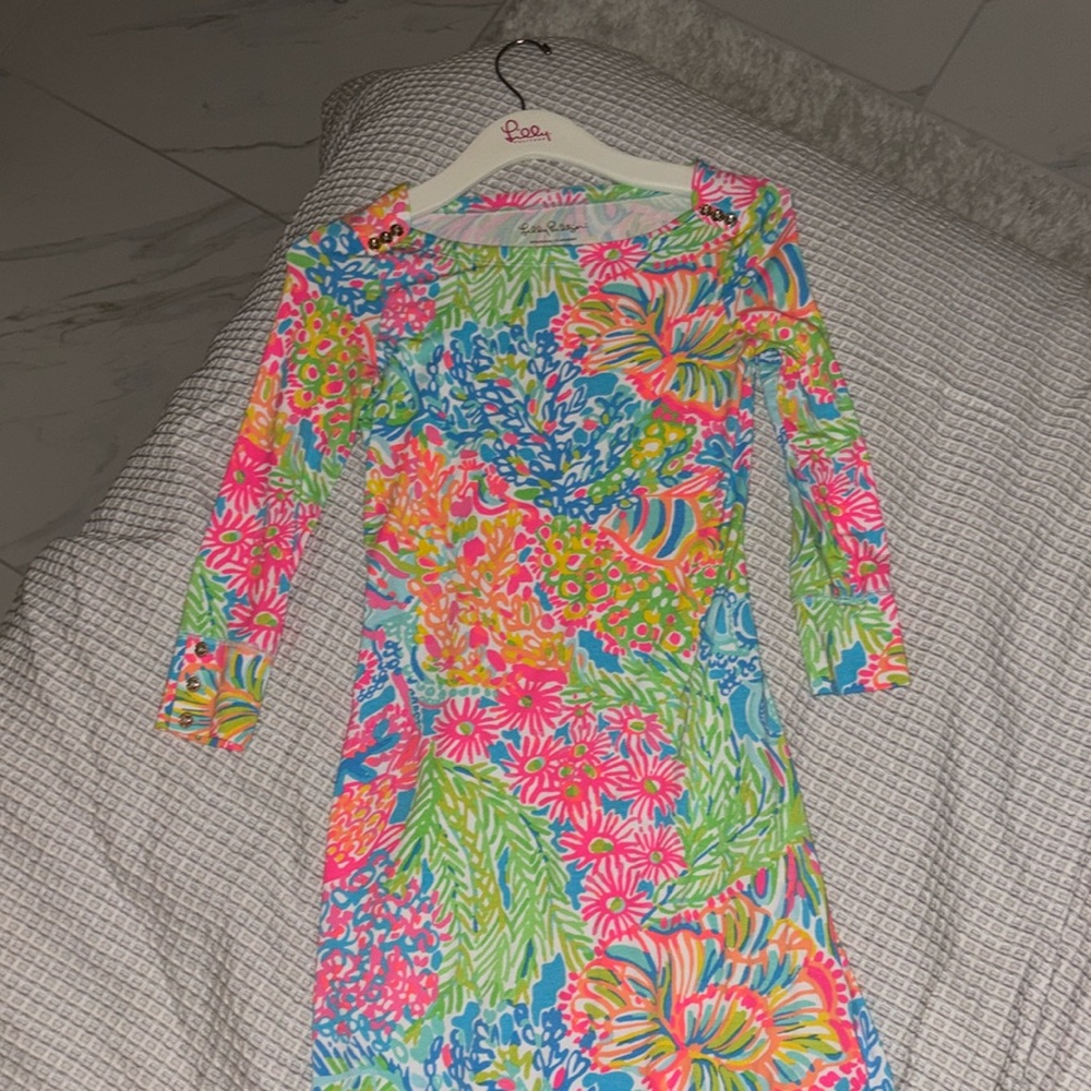 Lilly Pulitzer mid length quarter zip sleeve dress